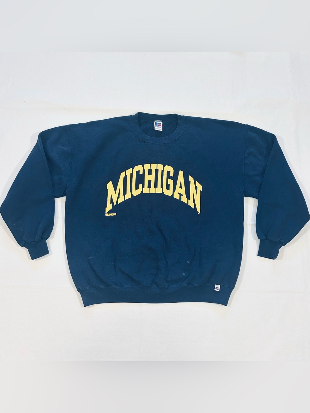 Vtg Russell Athletic Michigan Wolverines Sweatshirt Mens XXL College Blue USA